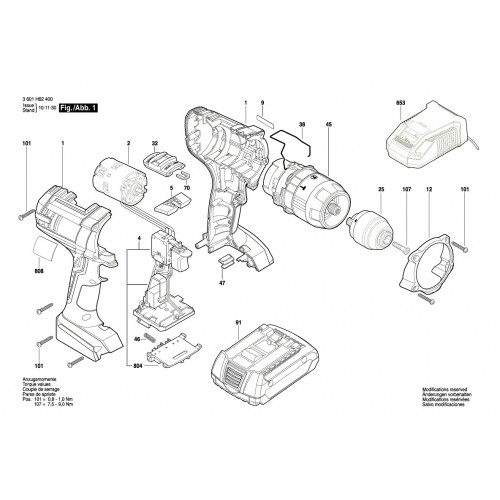 Запчасти для ударного шуруповерта Bosch GSB 14,4VE-2-LI